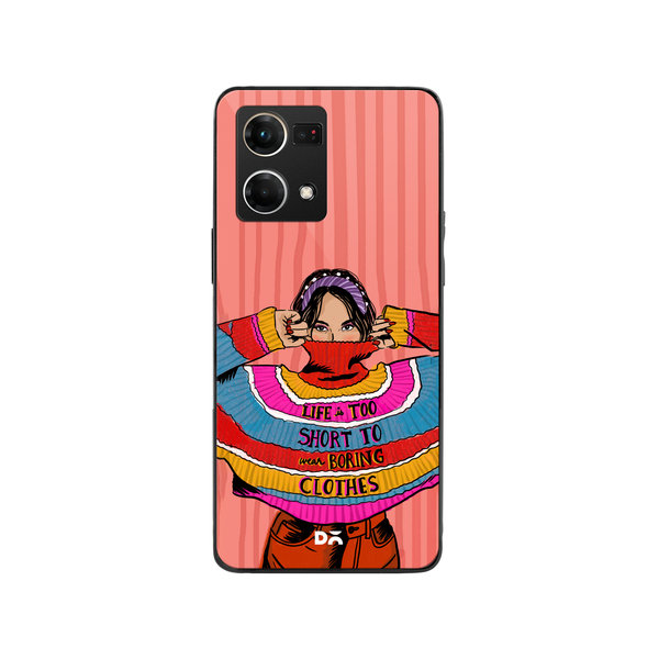

DailyObjects Colourblock Jumper Glass Case Cover For Oppo Reno 7