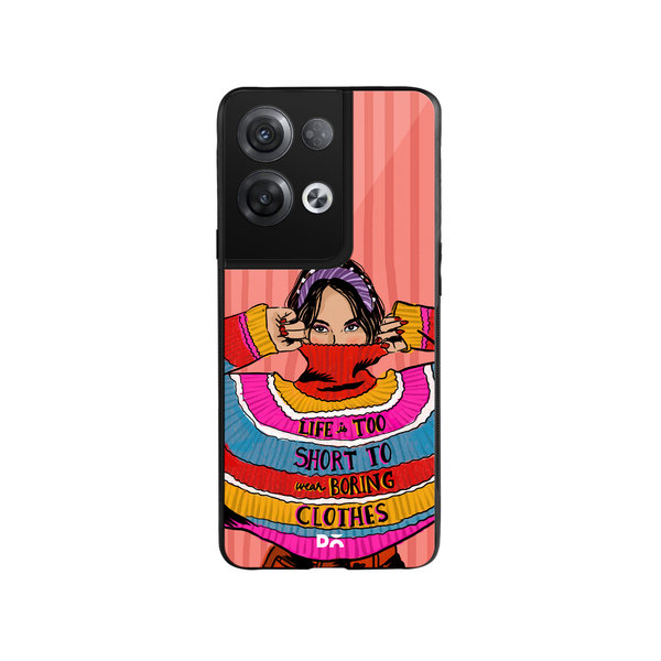 

DailyObjects Colourblock Jumper Glass Case Cover For Oppo Reno 8
