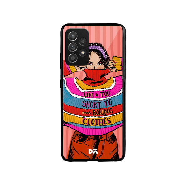 

DailyObjects Colourblock Jumper Glass Case Cover For Samsung Galaxy A52