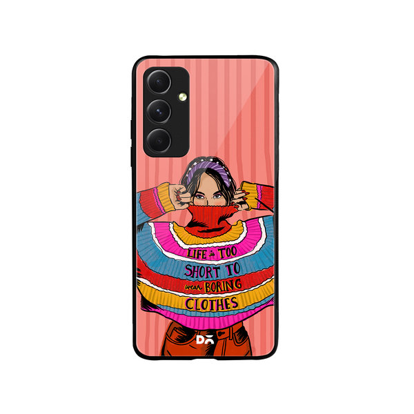 

DailyObjects Colourblock Jumper Glass Case Cover For Samsung Galaxy A54 5G
