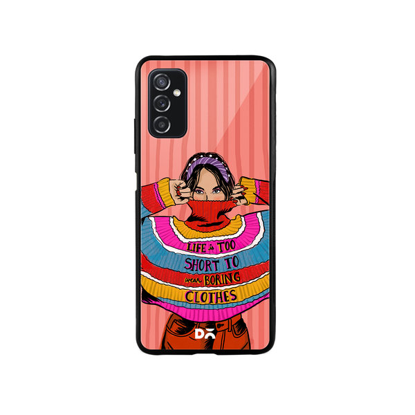 

DailyObjects Colourblock Jumper Glass Case Cover For Samsung Galaxy M52