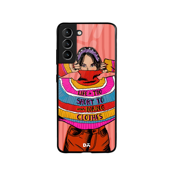 

DailyObjects Colourblock Jumper Glass Case Cover For Samsung Galaxy S21 Plus