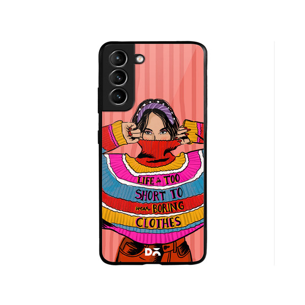 

DailyObjects Colourblock Jumper Glass Case Cover For Samsung Galaxy S22