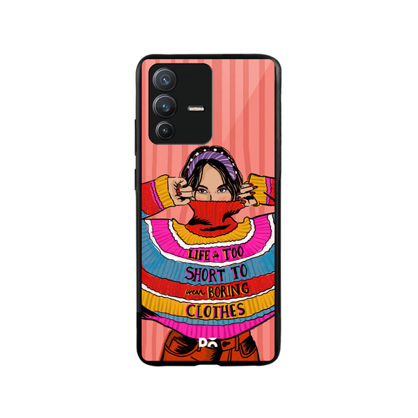 

DailyObjects Colourblock Jumper Glass Case Cover For Vivo V23 Pro