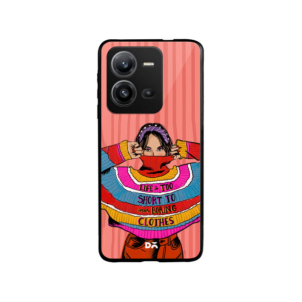 

DailyObjects Colourblock Jumper Glass Case Cover For Vivo V25