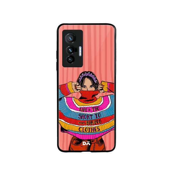 

DailyObjects Colourblock Jumper Glass Case Cover For Vivo X70