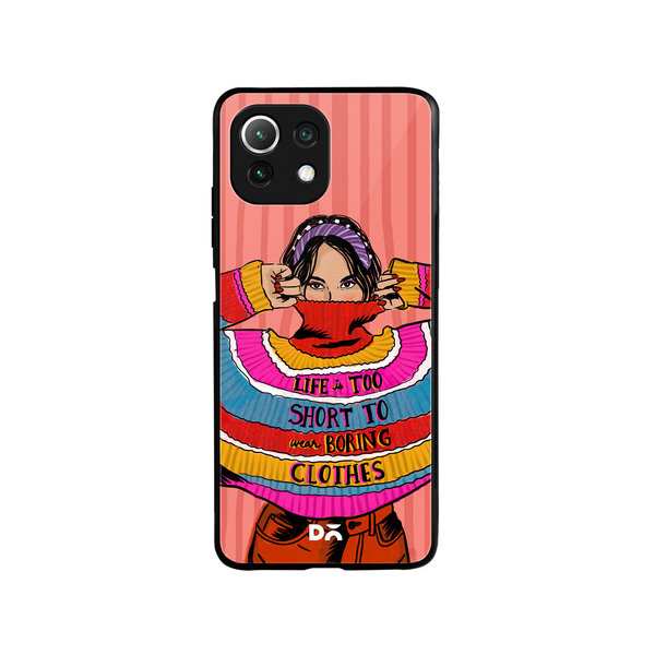 

DailyObjects Colourblock Jumper Glass Case Cover For Xiaomi Mi 11 Lite
