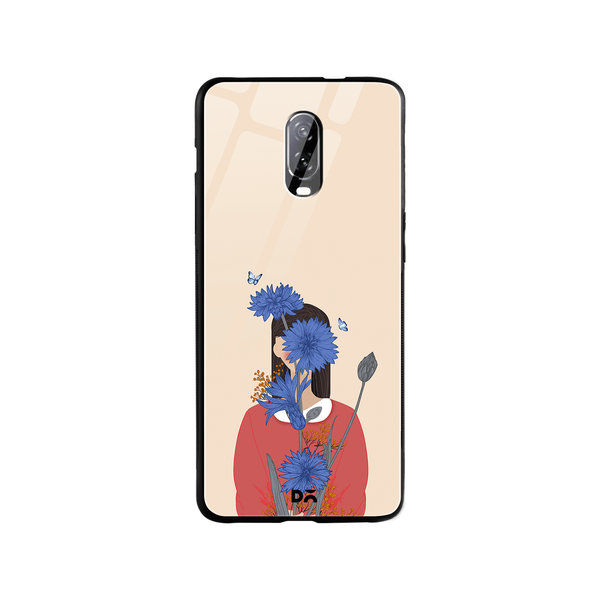 

DailyObjects Cornflower Blue Blooms Glass Case Cover For OnePlus 7