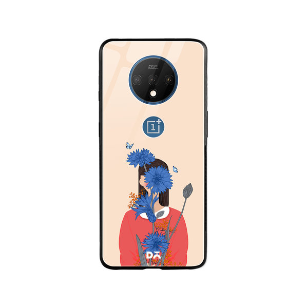 

DailyObjects Cornflower Blue Blooms Glass Case Cover For OnePlus 7T