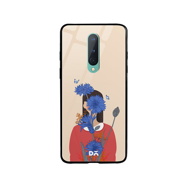 

DailyObjects Cornflower Blue Blooms Glass Case Cover For OnePlus 8