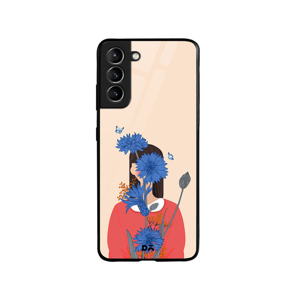 

DailyObjects Cornflower Blue Blooms Glass Case Cover For Samsung Galaxy S21 Plus