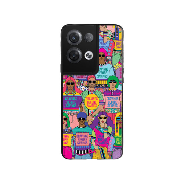 

DailyObjects Cravings Before Savings Glass Case Cover For Oppo Reno 8