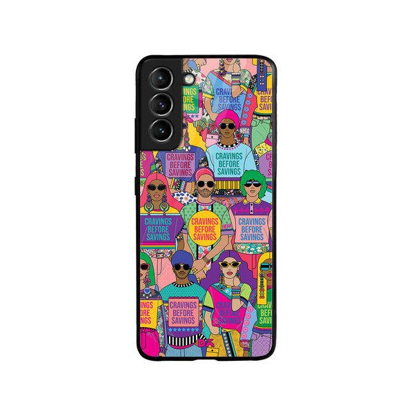 

DailyObjects Cravings Before Savings Glass Case Cover For Samsung Galaxy S21 FE
