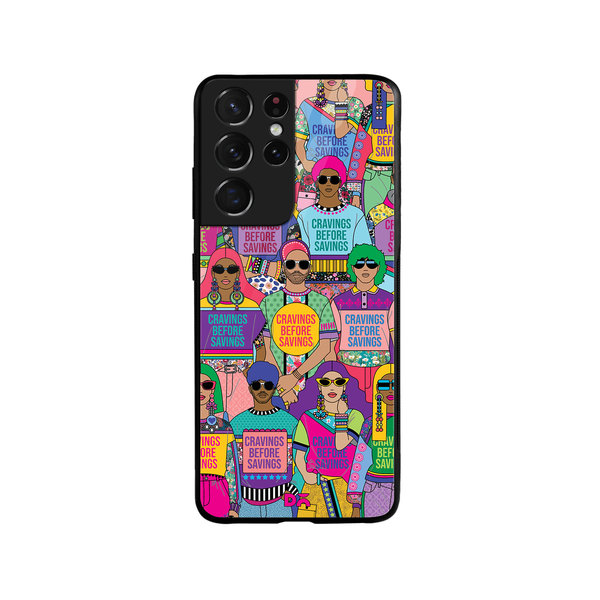 

DailyObjects Cravings Before Savings Glass Case Cover For Samsung Galaxy S21 Ultra