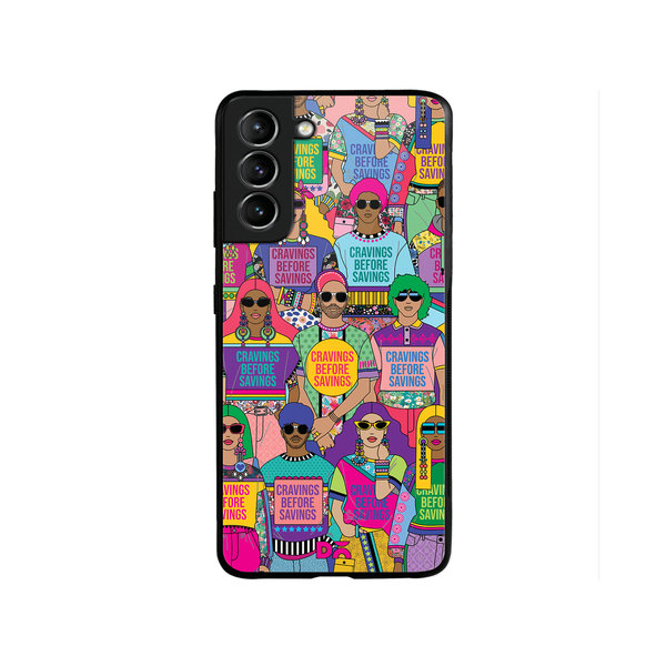 

DailyObjects Cravings Before Savings Glass Case Cover For Samsung Galaxy S22