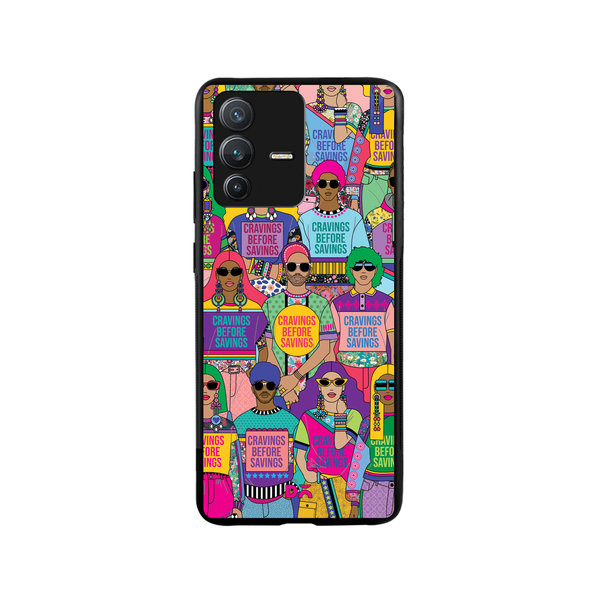 

DailyObjects Cravings Before Savings Glass Case Cover For Vivo V23