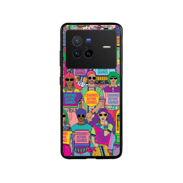 

DailyObjects Cravings Before Savings Glass Case Cover For Vivo X80