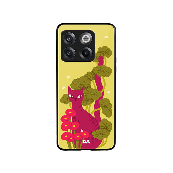 

DailyObjects Curious Cat Glass Case Cover For OnePlus 10T