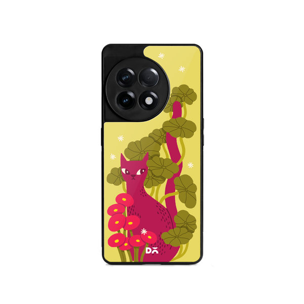 

DailyObjects Curious Cat Glass Case Cover For OnePlus 11R