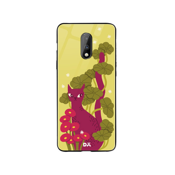 

DailyObjects Curious Cat Glass Case Cover For OnePlus 7