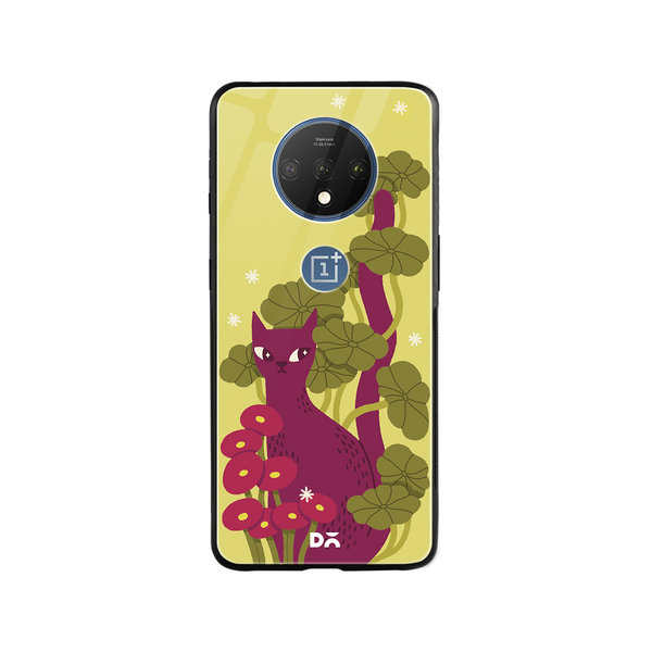 

DailyObjects Curious Cat Glass Case Cover For OnePlus 7T