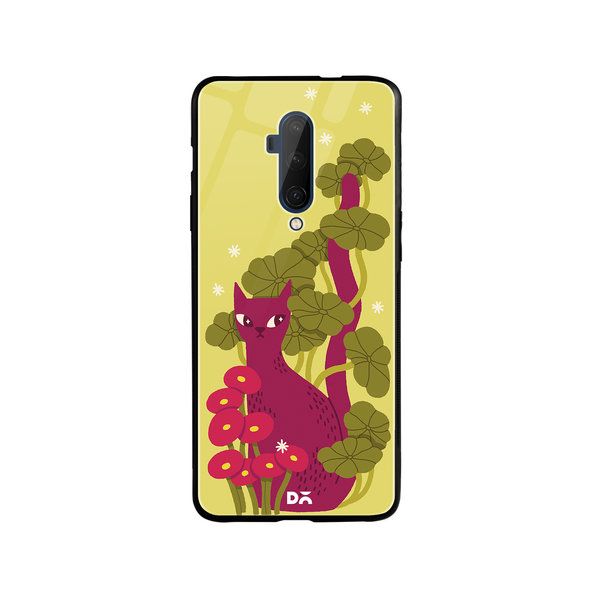 

DailyObjects Curious Cat Glass Case Cover For OnePlus 7T Pro