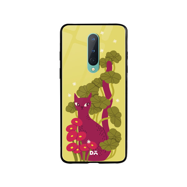 

DailyObjects Curious Cat Glass Case Cover For OnePlus 8