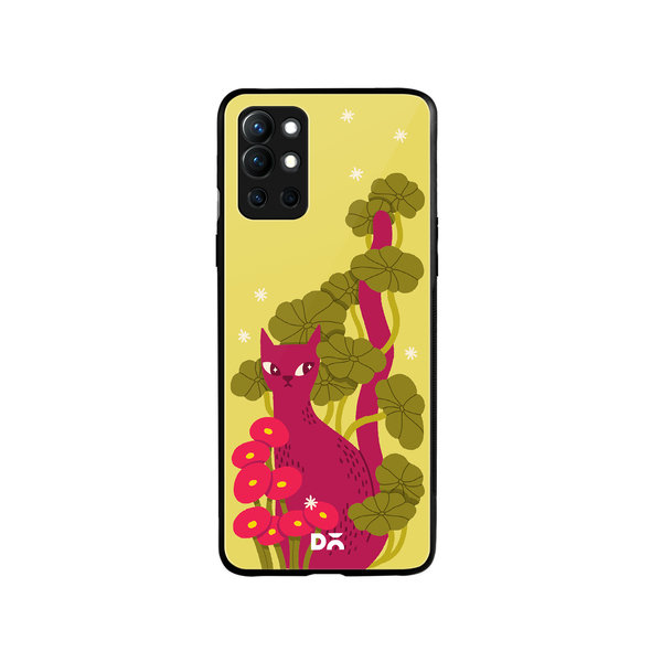 DailyObjects Curious Cat Glass Case Cover For OnePlus 9R