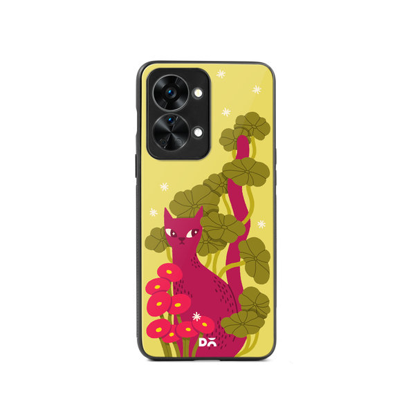 

DailyObjects Curious Cat Glass Case Cover For OnePlus Nord 2T
