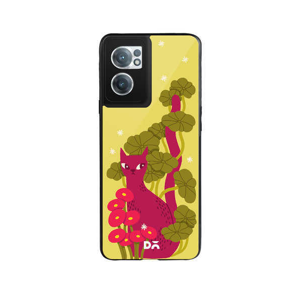

DailyObjects Curious Cat Glass Case Cover For OnePlus Nord CE 2
