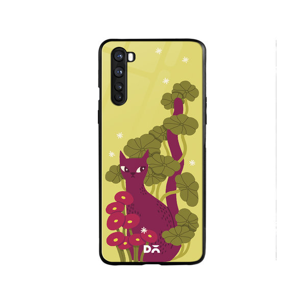 

DailyObjects Curious Cat Glass Case Cover For OnePlus Nord
