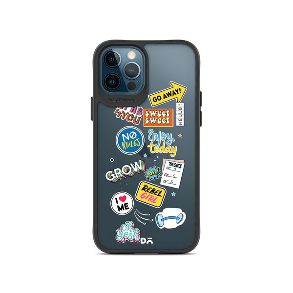 

DailyObjects Current Mood Black Hybrid Clear Case Cover For iPhone 12 Pro Max