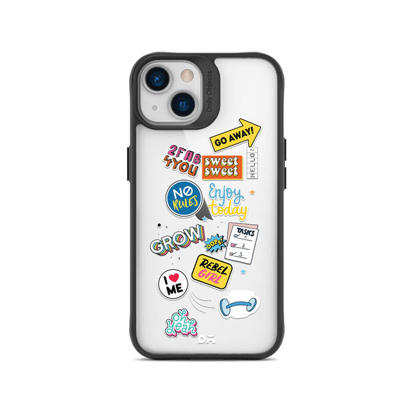 

DailyObjects Current Mood Black Hybrid Clear Case Cover For iPhone 13 Mini