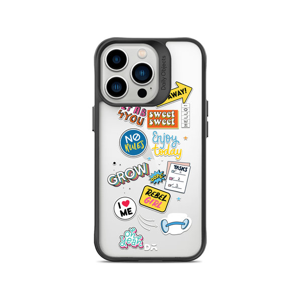 

DailyObjects Current Mood Black Hybrid Clear Case Cover For iPhone 13 Pro Max