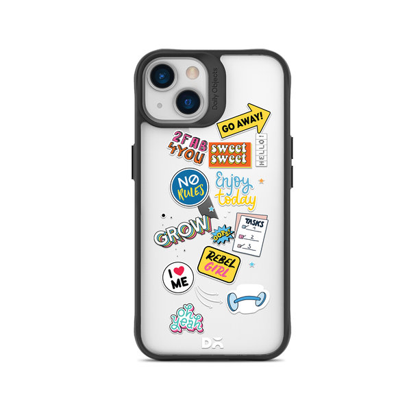 

DailyObjects Current Mood Black Hybrid Clear Case Cover For iPhone 15
