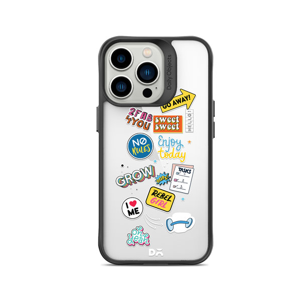 

DailyObjects Current Mood Black Hybrid Clear Case Cover For iPhone 15 Pro