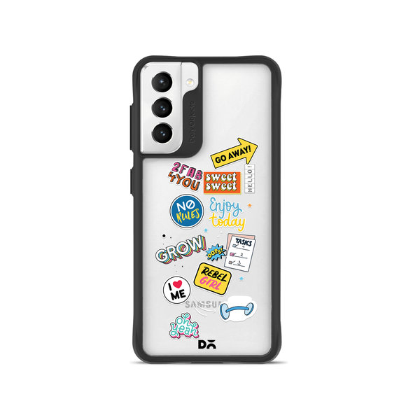 

DailyObjects Current Mood Black Hybrid Clear Case Cover For Samsung Galaxy S22 Plus