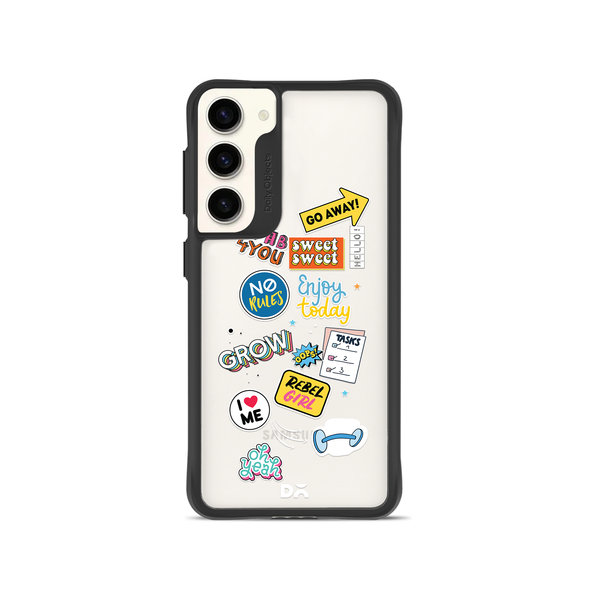 

DailyObjects Current Mood Black Hybrid Clear Case Cover For Samsung Galaxy S23