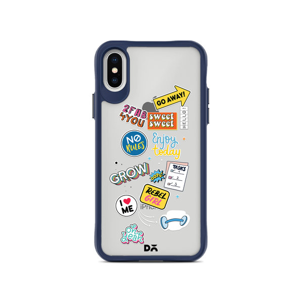 

DailyObjects Current Mood Blue Hybrid Clear Case Cover For iPhone XS