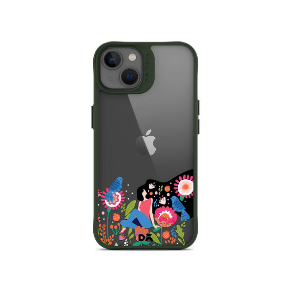 

DailyObjects Day Dreamer Green Hybrid Clear Case Cover For iPhone 13 Mini