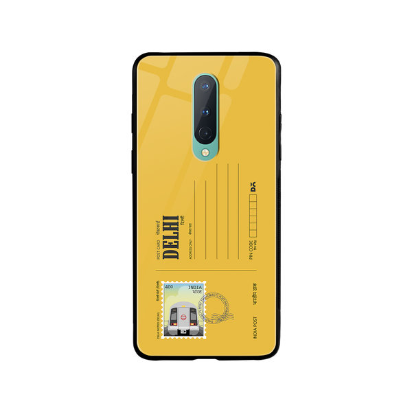 

DailyObjects Delhi Metro Postcard Glass Case Cover For OnePlus 8