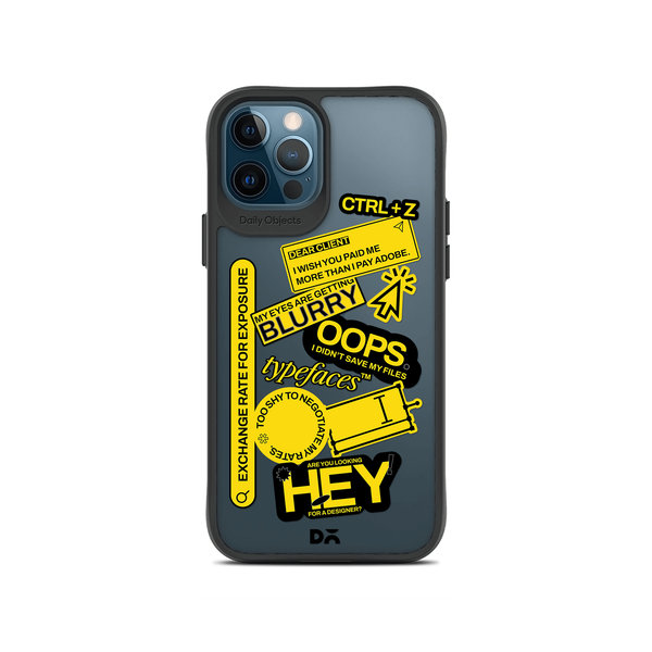 DailyObjects Designer Life Black Hybrid Clear Case Cover For iPhone 12 Pro