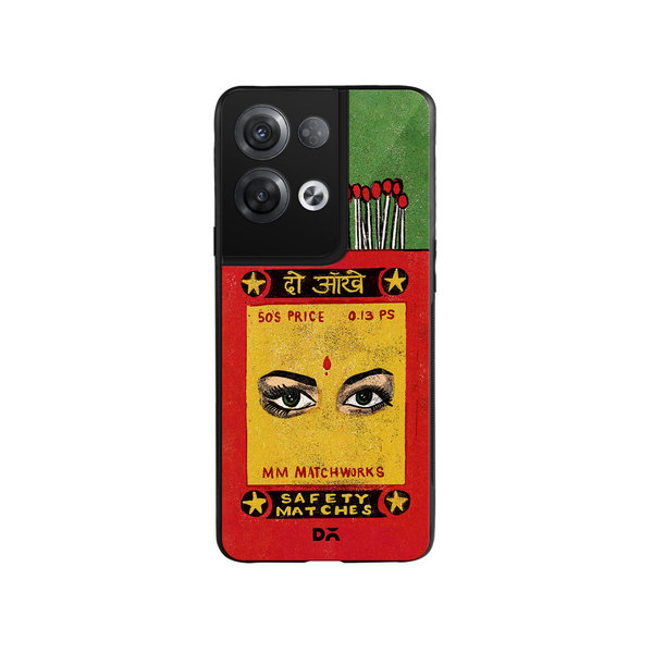 

DailyObjects Do Aakhein Matchbox Glass Case Cover For Oppo Reno 8