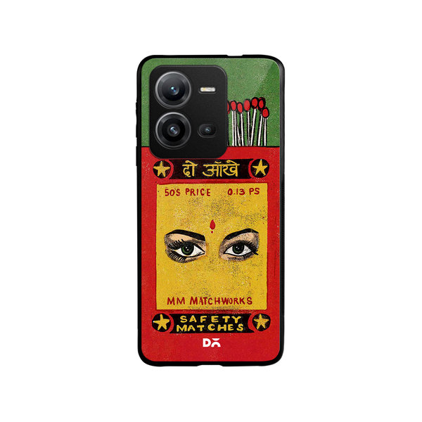 

DailyObjects Do Aakhein Matchbox Glass Case Cover For Vivo V25