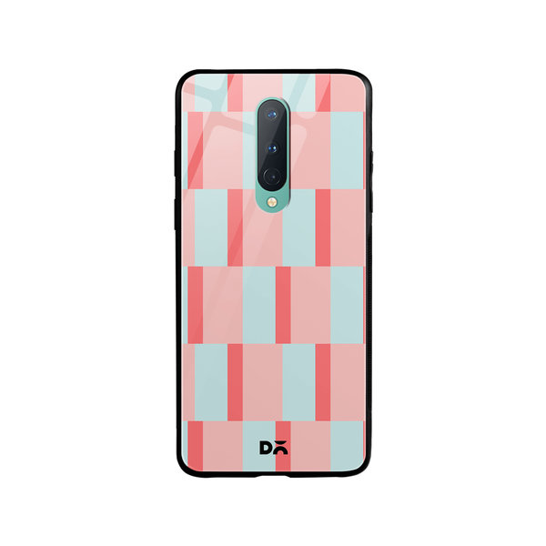 

DailyObjects Dual Blush Checks Glass Case Cover For OnePlus 8