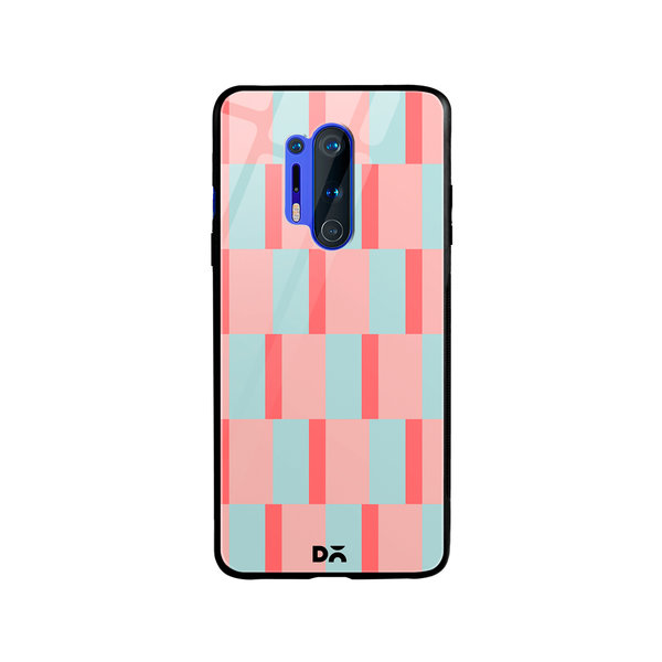 

DailyObjects Dual Blush Checks Glass Case Cover For OnePlus 8 Pro