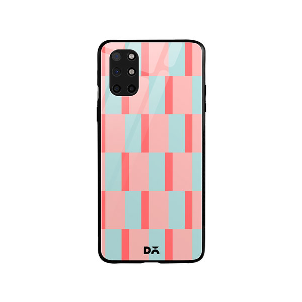 

DailyObjects Dual Blush Checks Glass Case Cover For OnePlus 8T