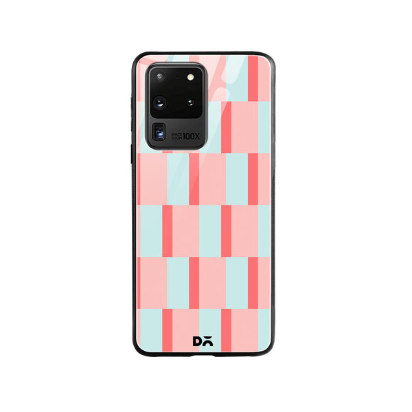 

DailyObjects Dual Blush Checks Glass Case Cover For Samsung Galaxy S20 Ultra