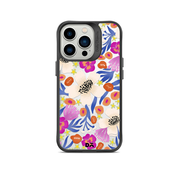 

DailyObjects Dusty Balloonflower Black Hybrid Clear Case Cover For iPhone 15 Pro