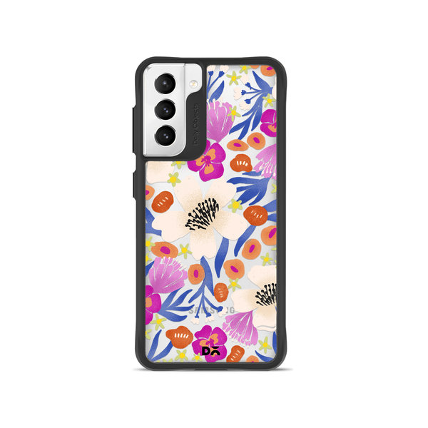 

DailyObjects Dusty Balloonflower Black Hybrid Clear Case Cover For Samsung Galaxy S21 Plus